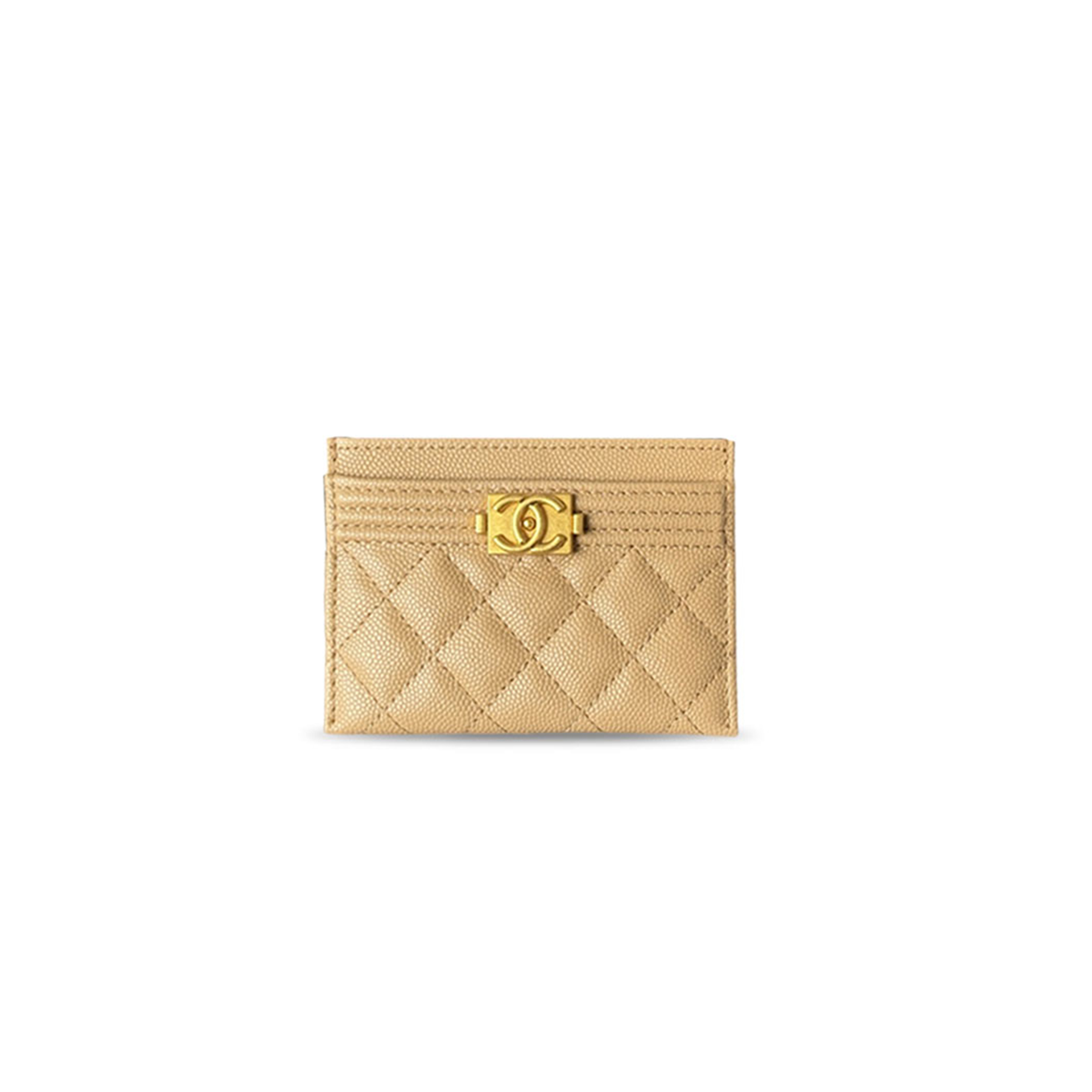 CHANEL QUILTED GRAINED CALFSKIN LEATHER BOY CARD HOLDER A84431 (11*7.5*1cm) 